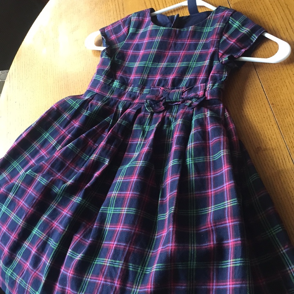 Gap dress 4T black w/ green, red & lavender plaid
